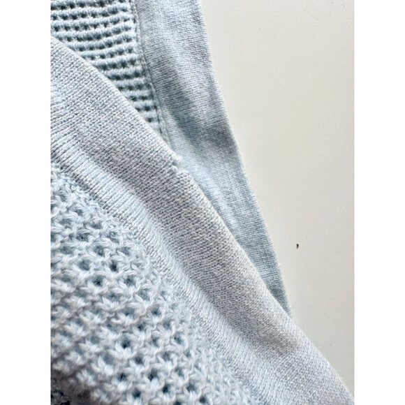 J MCLAUGHLIN Asha Light Blue 100% Cotton Open Knit Tasseled Poncho, One Size - Picture 9 of 14